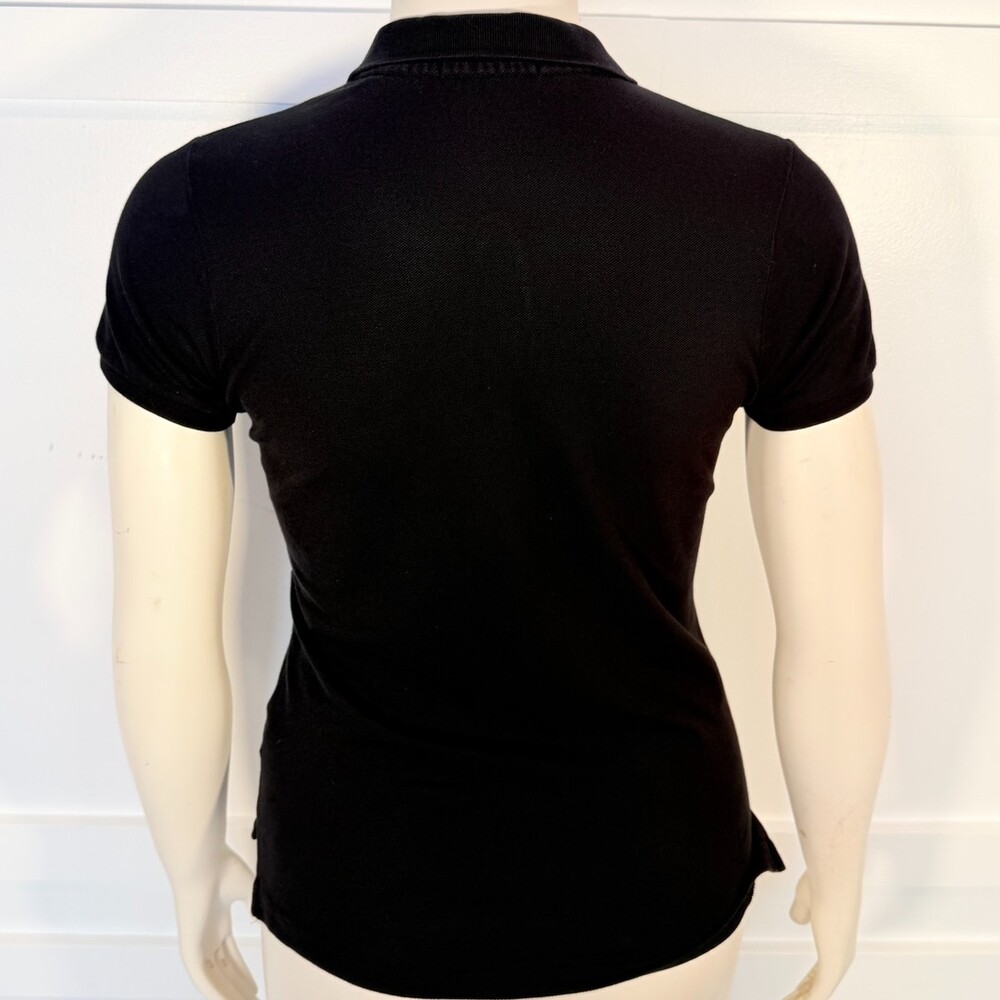 Lauren Ralph Lauren L Skinny Polo Women's Black with White Embroidered Polo - Picture 6 of 11